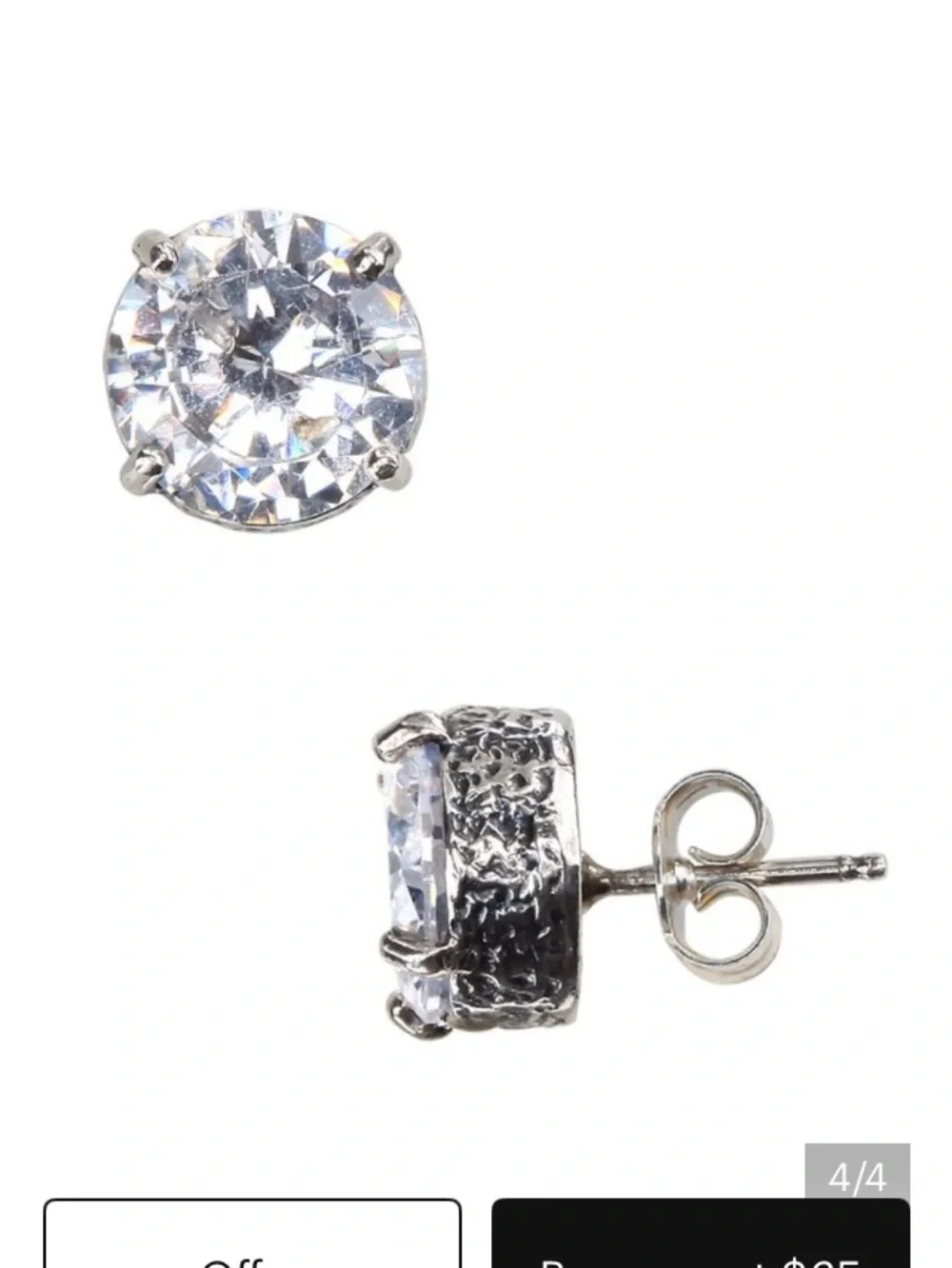 Retired Silpada Crown Jewels  Stud Earrings - Silver - Picture 2 of 12